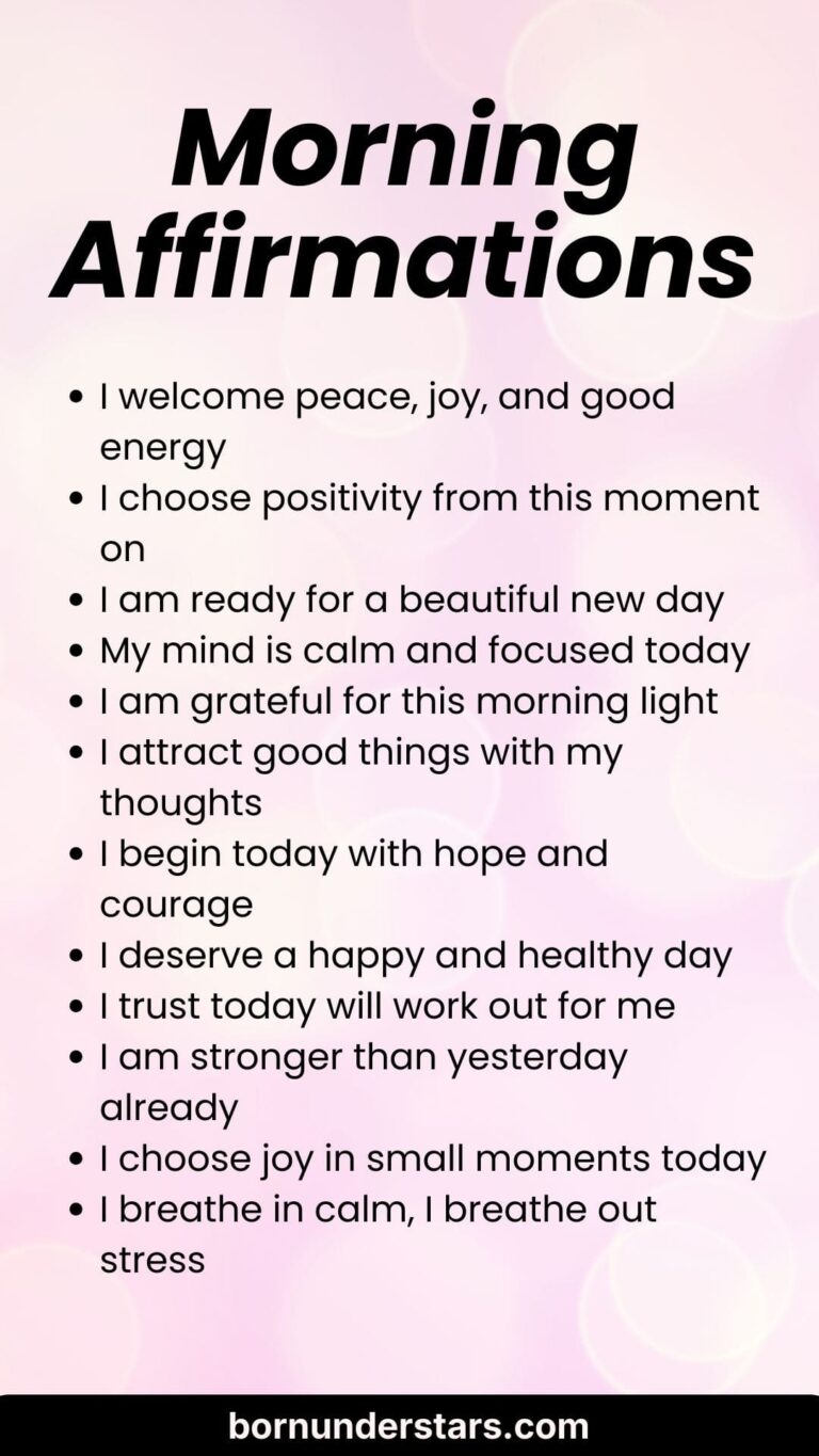 200+ Morning Affirmations For a Positive Start - Born Under Stars