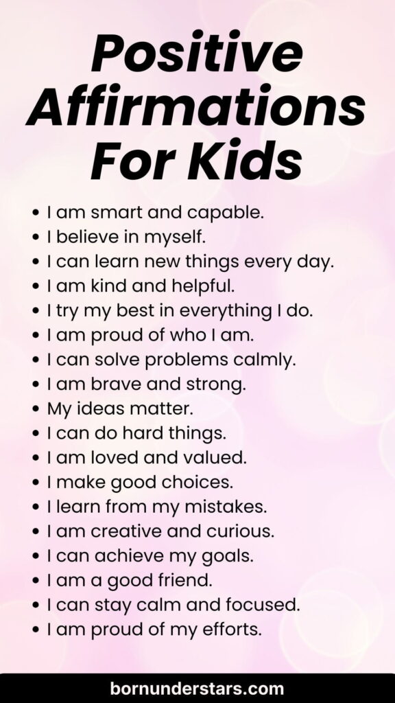 Positive Affirmations for kids