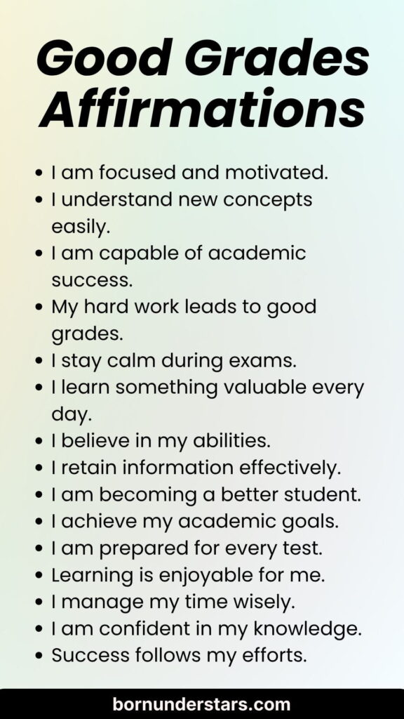 Grades Affirmations