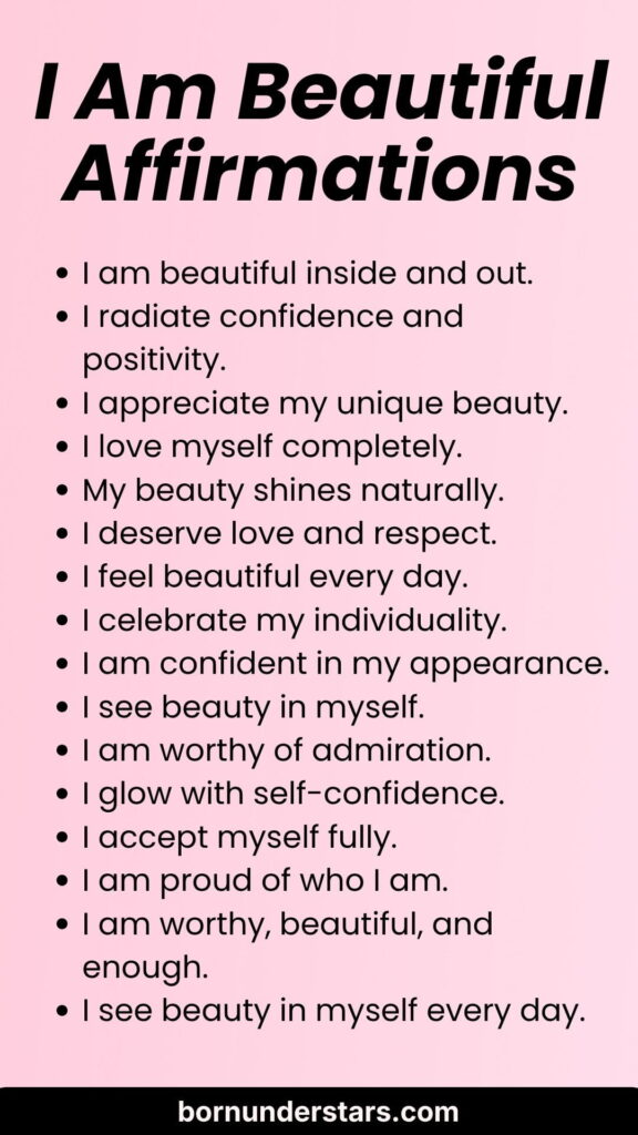  I Am Beautiful Affirmations