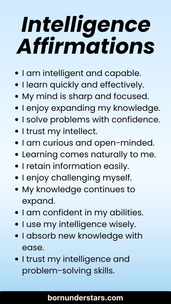 Intelligence Affirmations