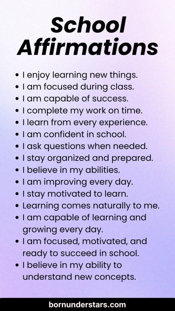 School Affirmations