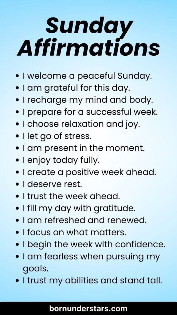 Sunday Affirmations